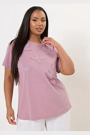 Yours Curve Applique Butterfly T-Shirt