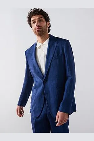 MANGO Salerno Smart Slim Fit Linen Suit Jacket