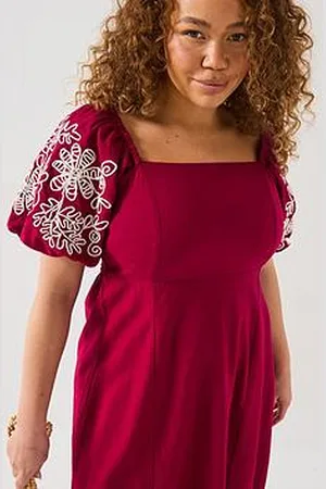 Very Embroidered Sleeve Midaxi Dress