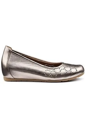 Hotter Swan Wide Fit Metallic Wedge Shoe - Pewter