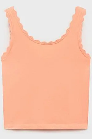 MANGO Girls Crochet Trim Vest Top