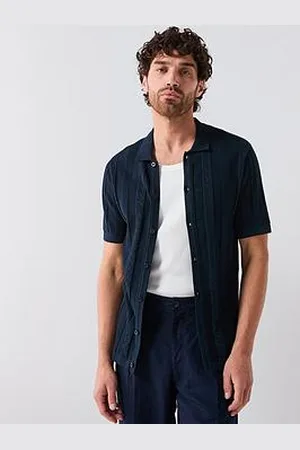 Very Man Knitted Button Through Polo Shirt