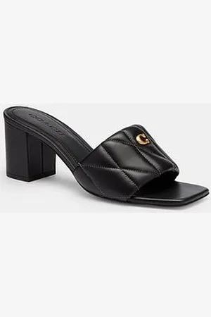 Coach Quilted Leather Block Heel Sandal