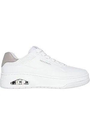 Skechers Uno Court Embossed Duraleather Trainer - Duraleather/ Natural Trim