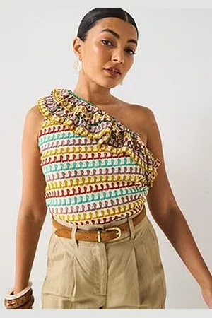 Very Cutwork One Shoulder Top
