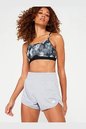 adidas Womens Training Pacer Knit High Waist Shorts - Blue