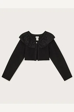 Monsoon Girls Oversized Collar Cardigan