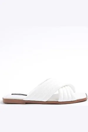 River Island Padded Cross Strap Mule Sandals