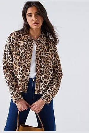 ONLY Leopard Print Faux Suede Jacket