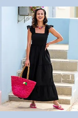 Pour Moi Lucy Cotton Poplin Tiered Maxi Dress