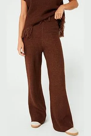 In The Style Knitted Wide Leg Trousers Co-Ord Chocolate