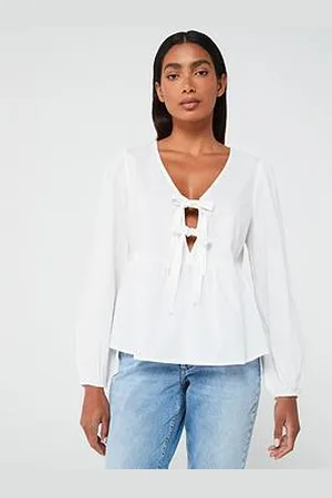 VERO MODA Tie Front Peplum Top