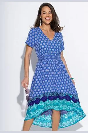 Pour Moi Border Print High Low Midaxi Beach Dress