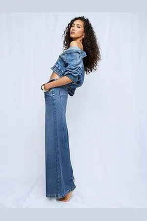 River Island Low Rise Belted Baggy Jeans