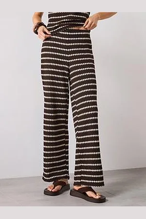 MANGO Knitted Trousers With Geometric Print