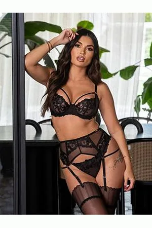 Pour Moi India Bold Floral Embroidery Deep Suspender