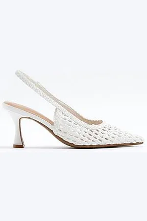 River Island Woven Sling Back Court Heels