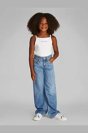 Calvin Klein Girls Wide Leg Relaxed Soft Jean