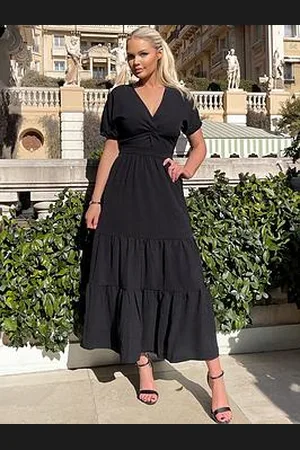 Ax Paris Twist Front Maxi Smock Dress