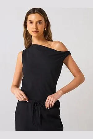 MANGO Asymmetrical Draped Strap Top