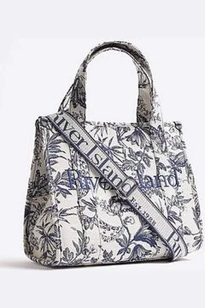 River Island Floral Embroidered Tote Bag