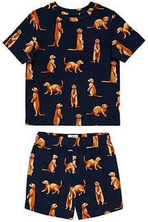 Chelsea Peers Unisex Kids Meerkat Print T-Shirt And Short Pyjama Set