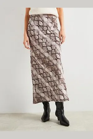MANGO Snake Print Maxi Skirt