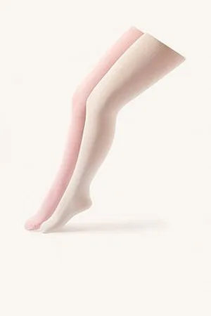 Monsoon Girls 2 Pack Plain Tights