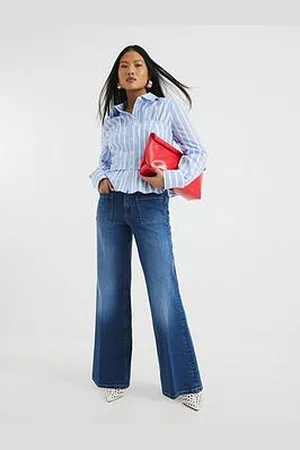 River Island High Rise Relaxed Flare Jean
