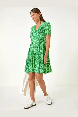 Roman Floral Short Tea Dress