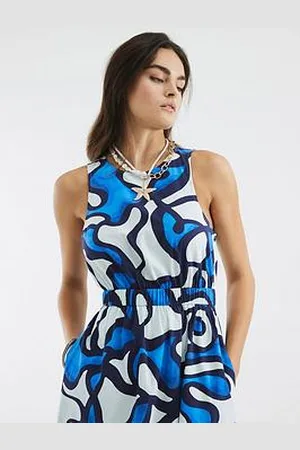 River Island Sleeveless Cut Out Poplin Midi Dress