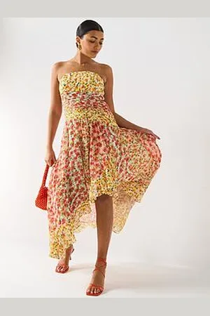Very Cut Out Floral Printed Maxi Dress
