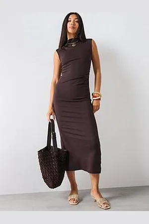 MANGO Draped Dress With Perkins Collar
