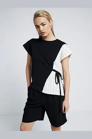 River Island Woven Hybrid Top