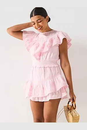 Very Embroidered Frill Front Mini Dress