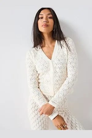 MANGO Pattern Knit Detailed Cardigan