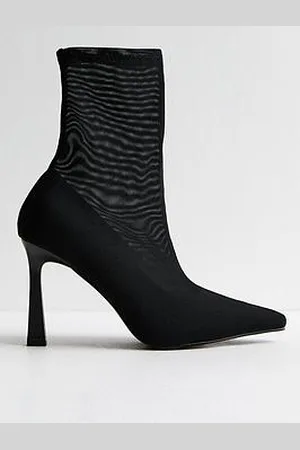 New Look Mesh Stiletto Heel Ankle Boots