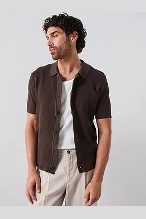MANGO Canario Smart Button Up Knitted Polo Shirt
