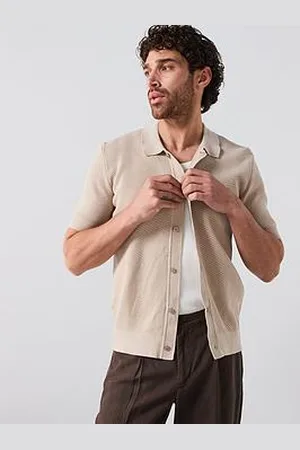 MANGO Canario Smart Button Up Knitted Polo Shirt