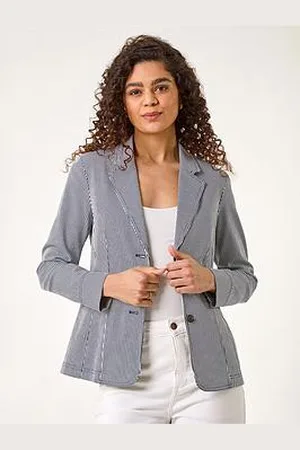 Roman Stripe Bengaline Stretch Blazer