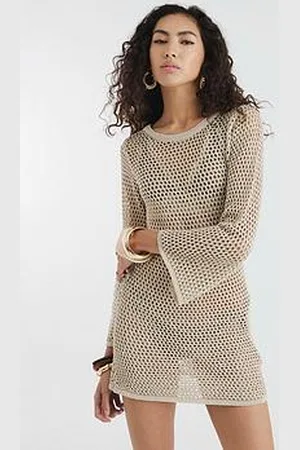 River Island Metallic Knit Tunic Dress