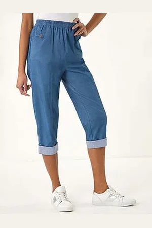 Roman Contrast Detail Cropped Stretch Trousers