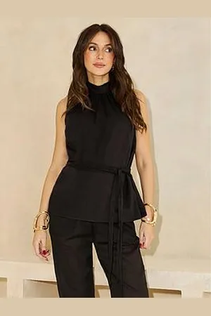 Michelle Keegan Halter Neck Rami Top Co-Ord