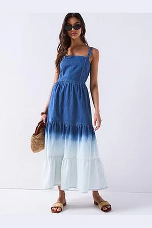 Very Ombre Tiered Denim Dress
