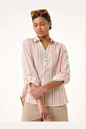Roman Vertical Stripe Collared Shirt