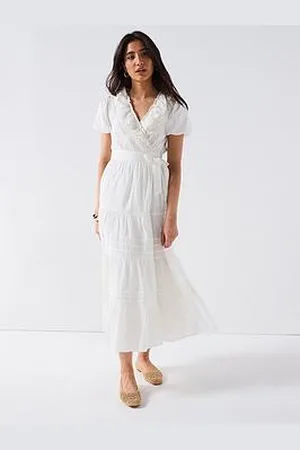Very Broderie Wrap Midaxi Dress