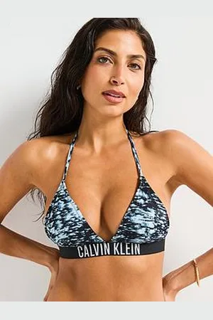 Calvin Klein Marble Print Halterneck Bikini Top