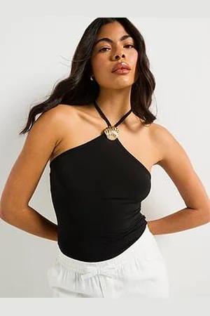 Very Shell Detail Halter Neck Top
