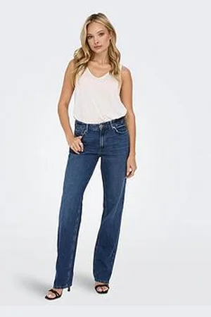 ONLY Mid Waist Straight Leg Jeans