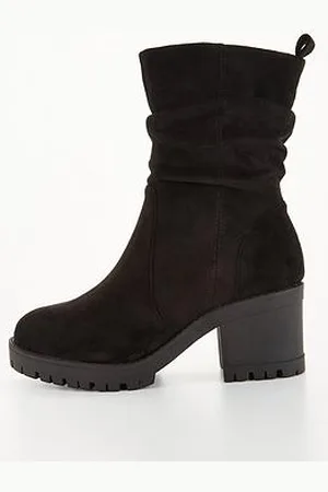Everyday Basic Wide Fit Block Heel Slouch Calf Boot
